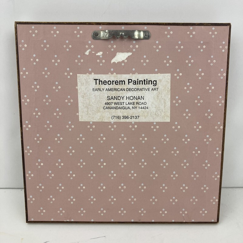 Vintage Theorem Stencil Painting Signed by Sandy Honan Folk Art Framed gallery