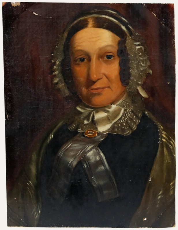 Mid 19th Century Oil – Portrait of a Victorian Lady