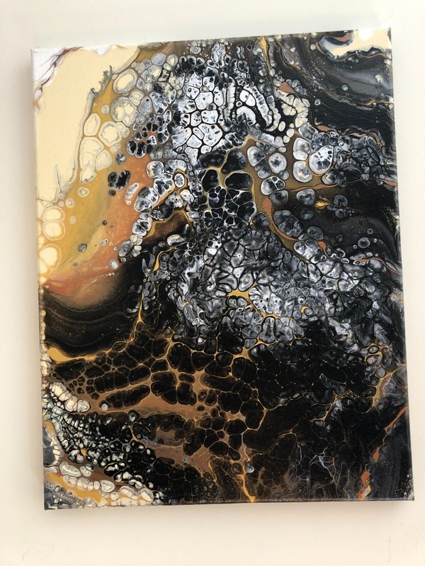 Original Abstract Acrylic Painting Stretched Canvas Wall Art Decor 11″x14″x0.6″