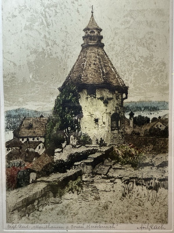 etching titled "Mauthausen a. Donau, Oberösterreich" Fritz Lach gallery
