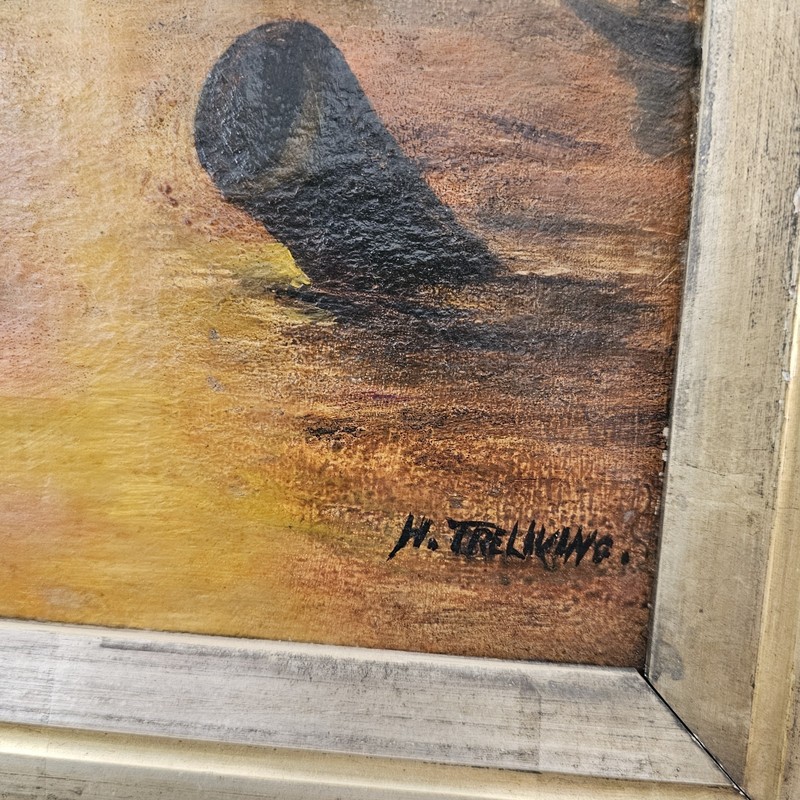 The Fighting Temeraire - After JMW Turner Oil Painting C. 1900 Academy Antique gallery