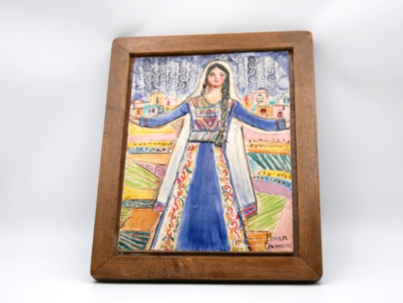 Ancient Art Painting Handmade Colorful Framed Artwork Middle Eastern Culture