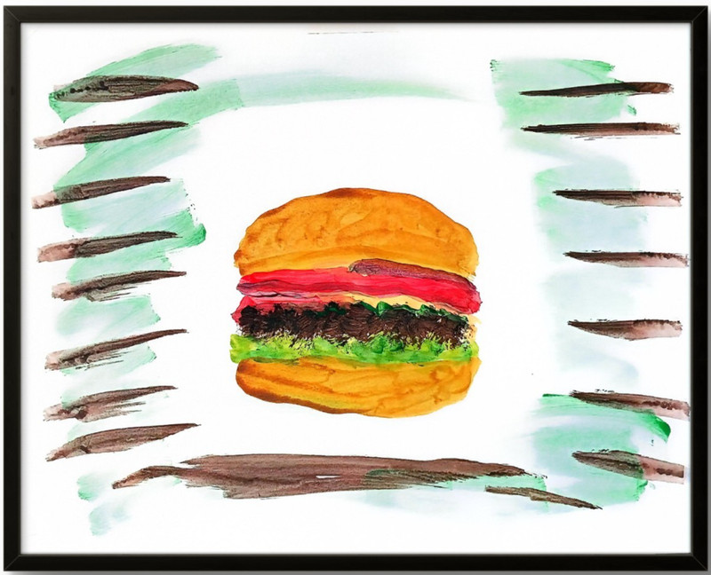 Burger Original Contemporary Acrylic Colorful Pop Acrylic Wall Art Paper