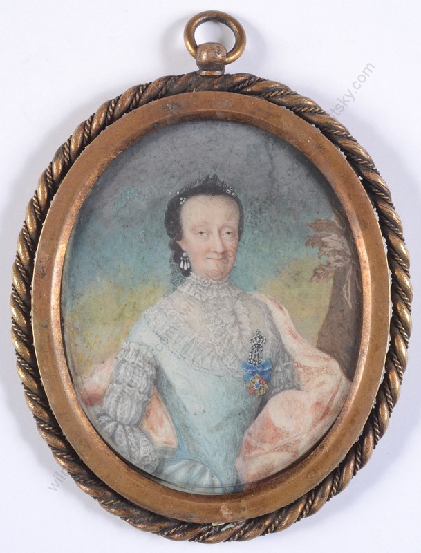 Christopher Foltmar «Lady-in-waiting of Danish Queen Anna Sophie», miniat.,~1740