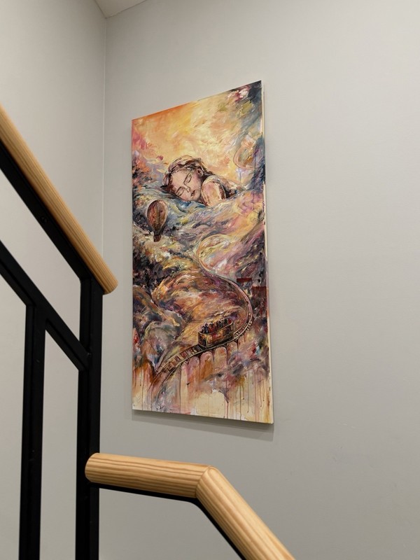 Large Contemporary Expressionist Portrait Painting on Canvas, Woman Sleeping gallery