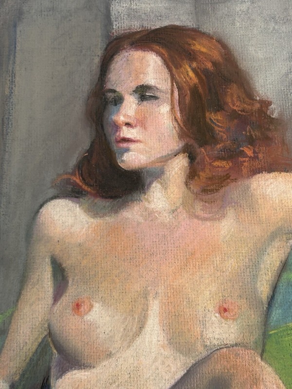 Frank Hensley Original Pastel Painting Beautiful Lady Rare Chicago Illustrator gallery