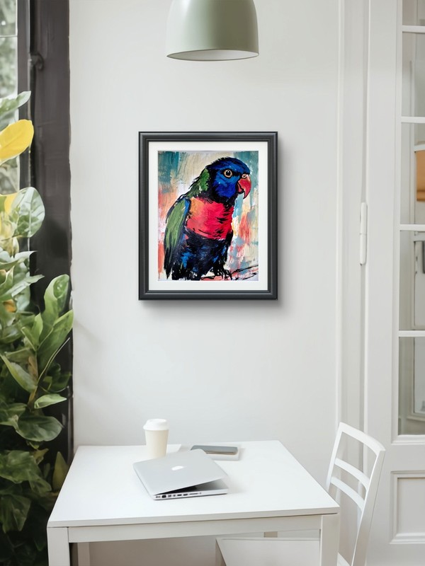 Original Lorikeet 11x14 Contemporary Acrylic Art Painting Signed Home Decor P264 gallery