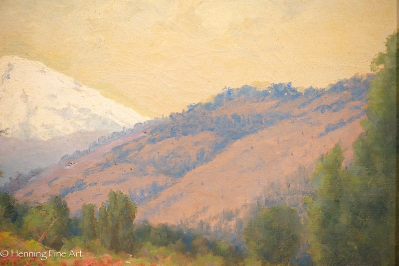 Royal Hill Milleson Antique Impressionist Painting Mt. Hood Oregon 22x28" gallery
