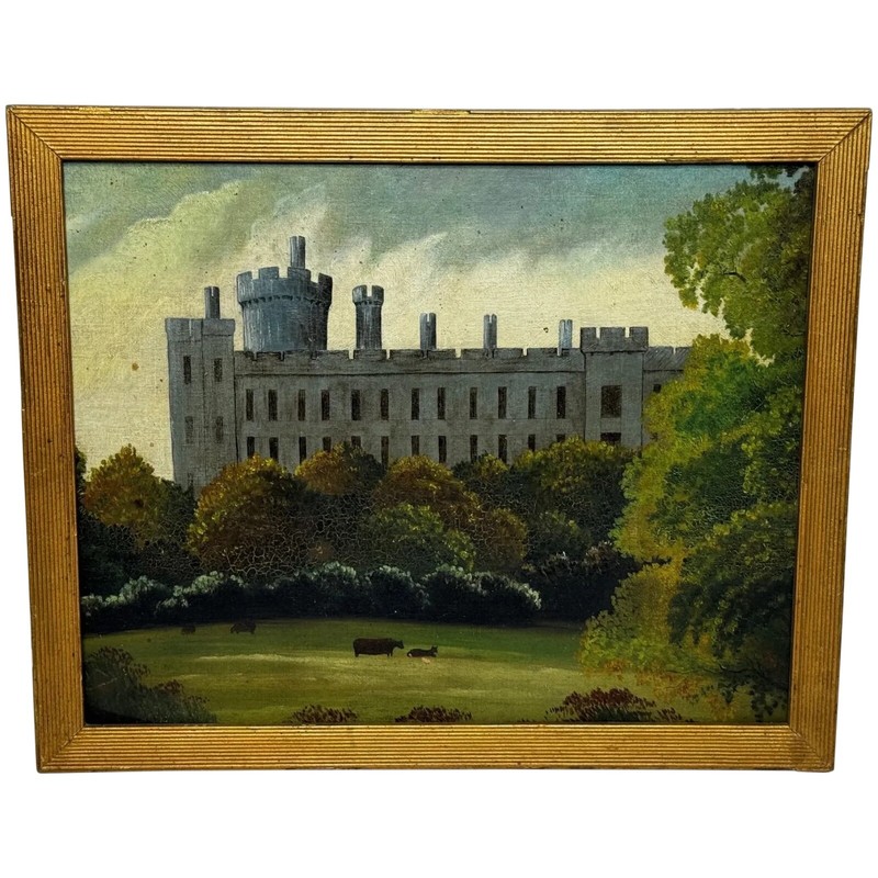 Victorian Oil Painting Architectural Historic Arundel Castle After James Canter