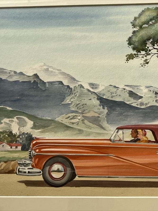 Antique Illustration Painting American Classic Car Wpa Regionalism Farm Listed gallery