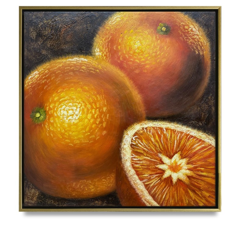 Hungryartist -Original Painting of Still-Life Fruit on Canvas 23×23 Framed