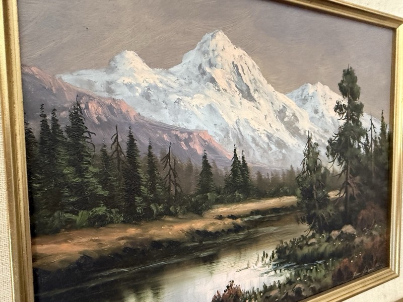 Original HEINIE HARTWIG Oil Painting "Early Spring by the Lake" 9x12 Framed gallery