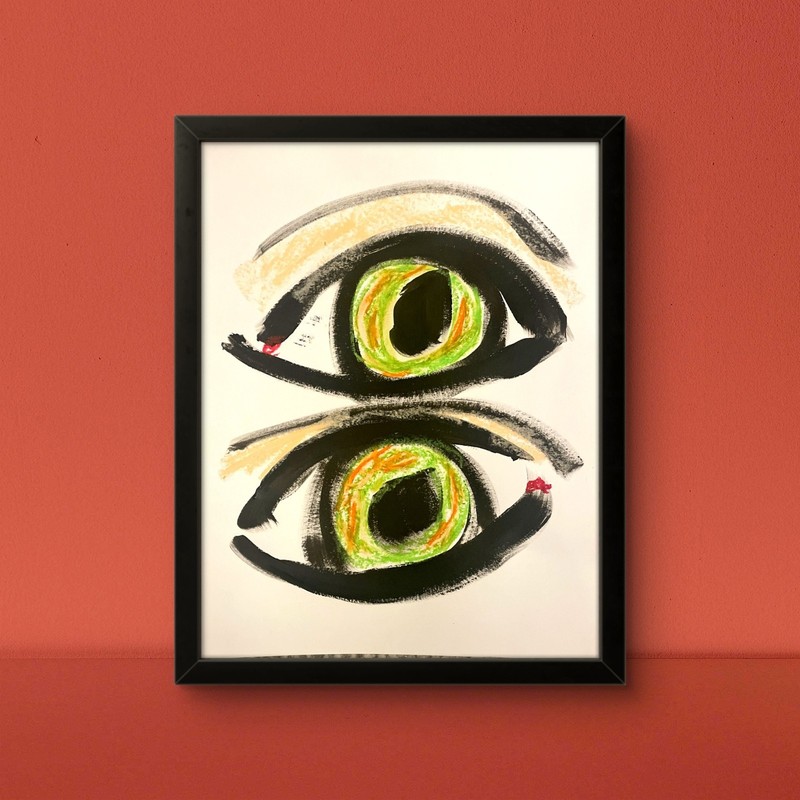 BOLD! Study on Paper Eye See 610 11 X 14" Neo Abstract Acrylic Painting Paper gallery