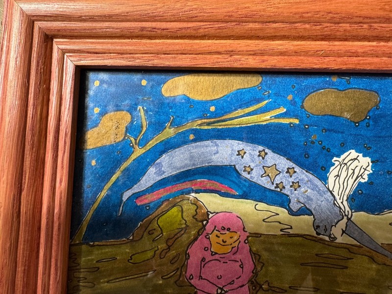 Toby Outsider Art "A Robed Female"Mixed Media Painting - Signed And Framed gallery
