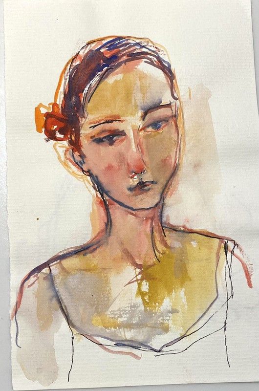 Dancer Watercolor By DC Artist Ron Demetro UNFRAMED 4×6
