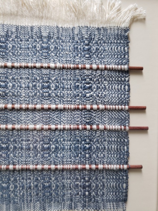 Framed Original Hand Loom Weaving by Jacqui Lubbers Unique Kentucky Art 16"x 17" gallery