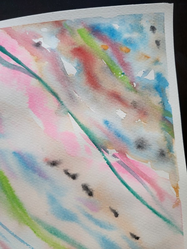Original Abstract 11x14 on paper Watercolor handmade Modern Art contemporary gallery