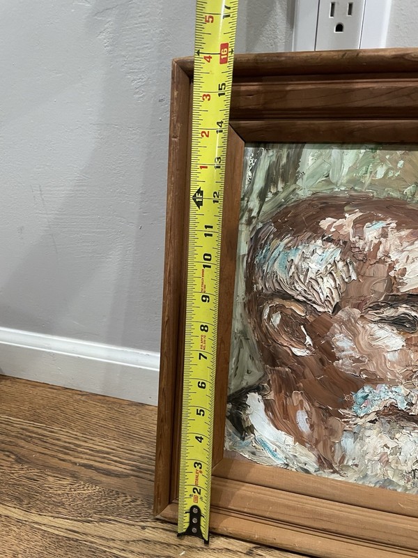 Vintage Hand Painted Ho Chi Minh Oriental Man, Framed Oil Painting gallery
