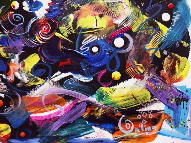 Abstract Etude 062426 - Original Acrylic Painting on art paper 14x11", by Galina gallery