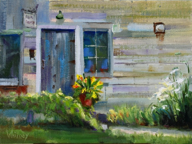 Historic Building, Old Shop Cedarburg Wisconsin 9×12, Original Oil, Sue Whitney