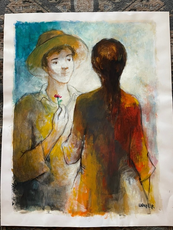 CHARLES LANIER Signed Oil Painting Falling In Love gallery