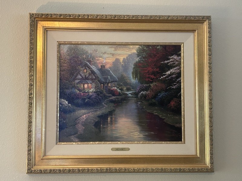 THOMAS KINKADE «A QUIET EVENING» 16×20 Artist Proof Canvas Limited Edition