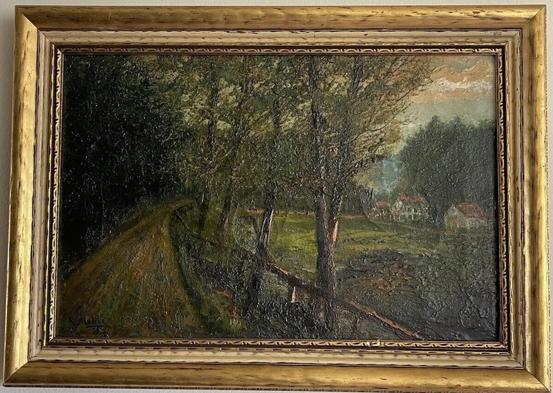 ROBERT NOBLE ANTIQUE LANDSCAPE IMPRESSIONIST OIL PAINTING OLD UNITED KINGDOM 19c