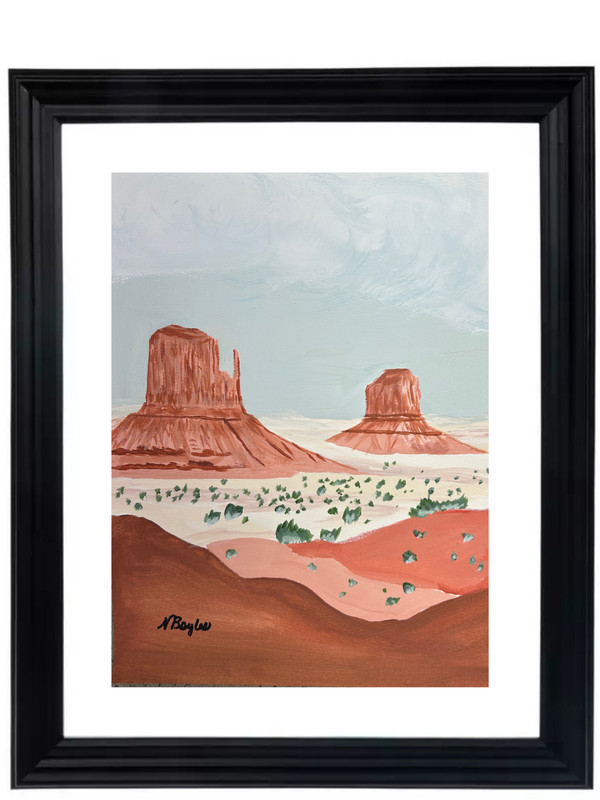 Original Contemporary 9×12 Earthy Southwest Landscape Acrylic Signed Wall Art