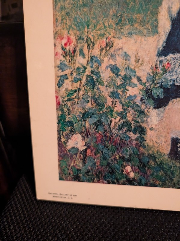 Framed Print Signed "A Girl With A Watering Can" RENOIR Chester dale collection gallery