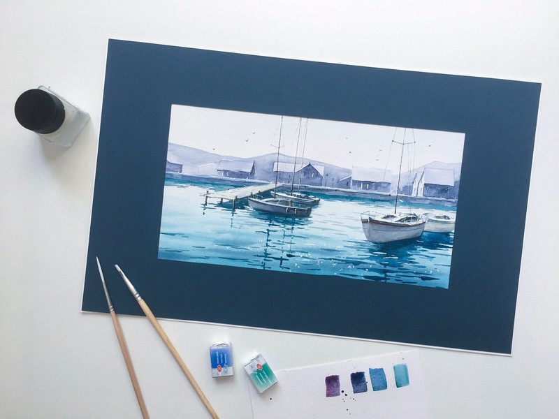 Original painting, 25×40 cm / watercolor painting / artwork, art painting, picture