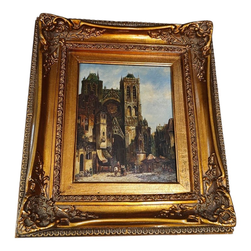 Rengifo Notre Dame Cathedral Oil Painting Framed Artwork Signed gallery