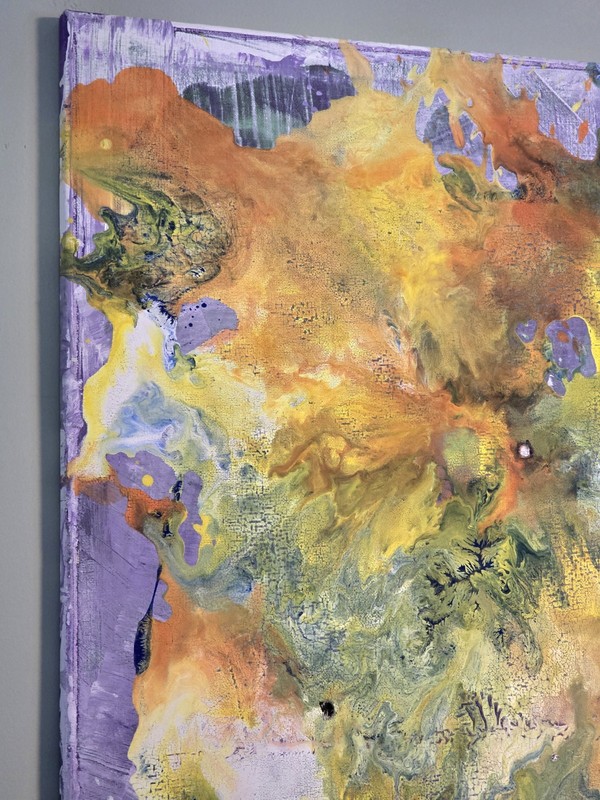 Unique Handmade Pour Art Artpiece 30 x 24 Inches Read Description gallery