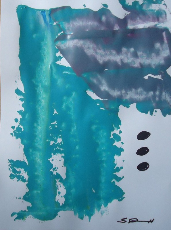 ORIGINAL PAINTING PAPER acrylic study «Locomotive» # 0005 14×11 Steve Graff