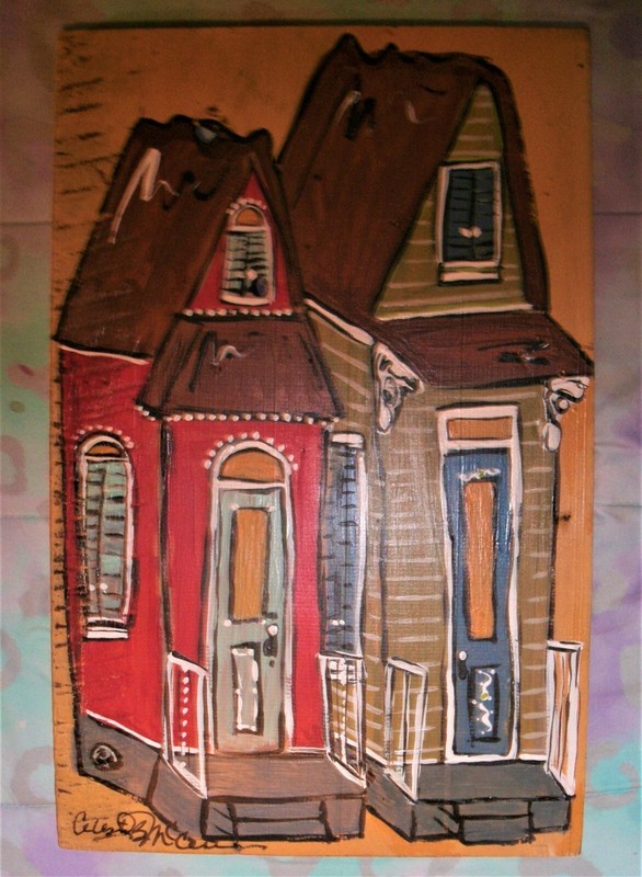 Celeste B. McCann original art painting on wood 11 1/2″ X 18″