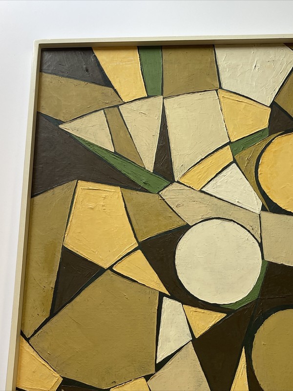 JAPANESE ABSTRACT PAINTING CUBISM 1960'S HAYAKAWA RARE MODERNISM CUBIST LARGE gallery