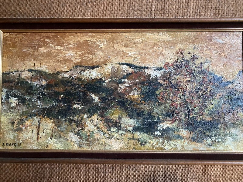 J. Marque Landscape Mountains Abstract Framed Signed France Belgium gallery
