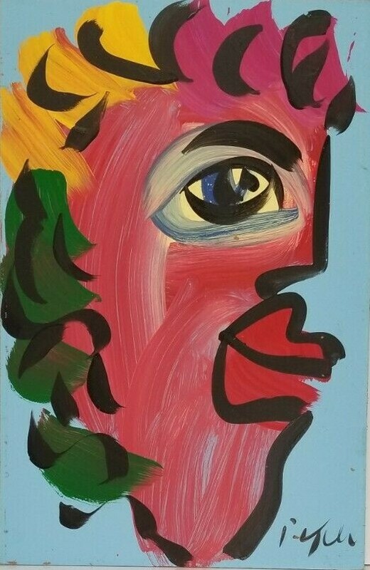 Original Peter Robert Keil abstract oil painting on board size 16 x 24 inches