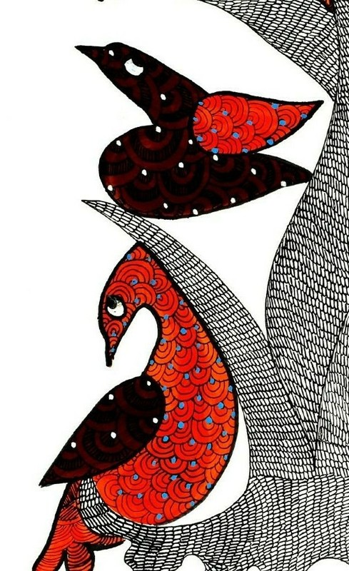 Original Tribal Gond Painting, Wall Decor, Home Decor, Handmade Painting gallery