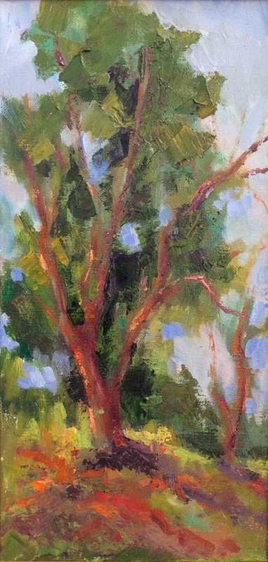 Original Framed Impressionism Oil Painting 16”x8 Landscape Artist Signed