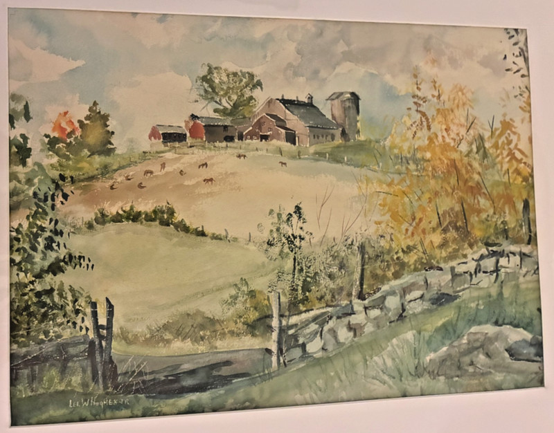 Lee Hughes Watercolor Landscapes Noted NJ Painter Double Sided Each Hand Signed
