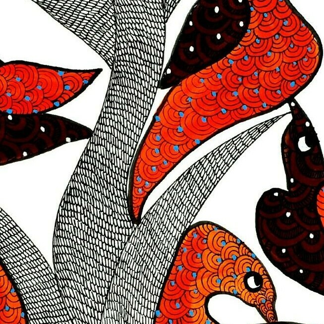Original Tribal Gond Painting, Wall Decor, Home Decor, Handmade Painting gallery