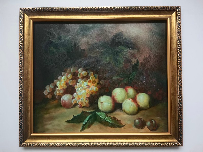 Classical Still Life Fruit Hand painted Oil Painting Canvas Framed Art Wall Deco