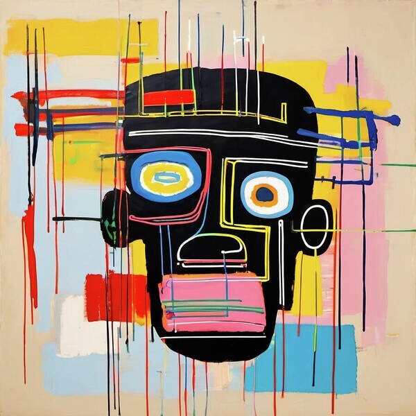 Display Piece!01 Pop Art Neon Expressionism Framed Black XXL 125x125cm gallery