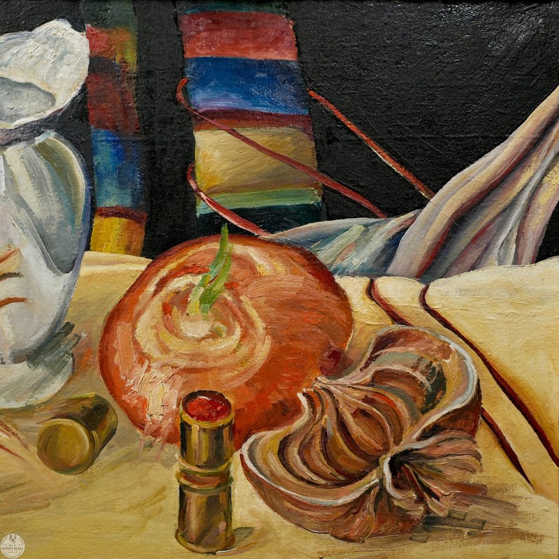 Vintage Framed Original Modernist Still Life Oil on Canvas By Sanda Butiu gallery