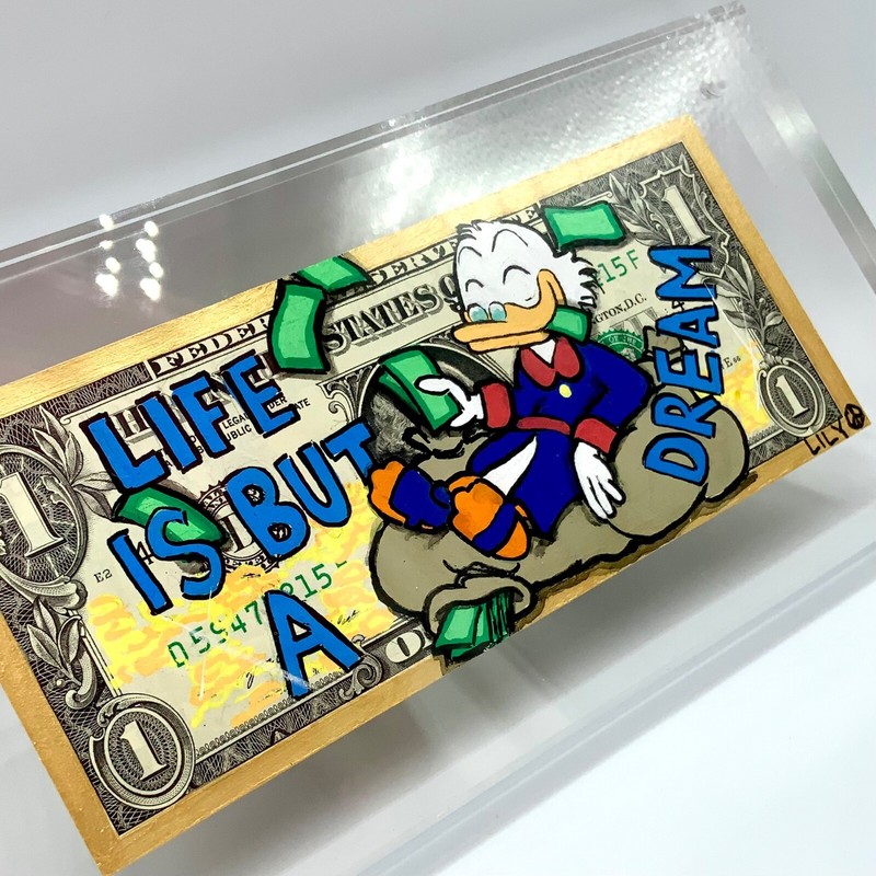 Uncle Scrooge Rich Dream Life Money Art Hand-painted on Real U.S 1 Dollar Bill gallery