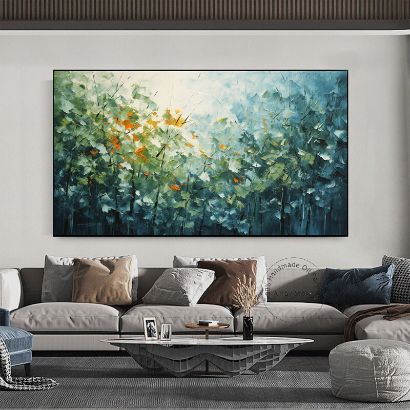 Modern Landscape On Painting Hand Painted On Canvas Forest Painting For Decor gallery