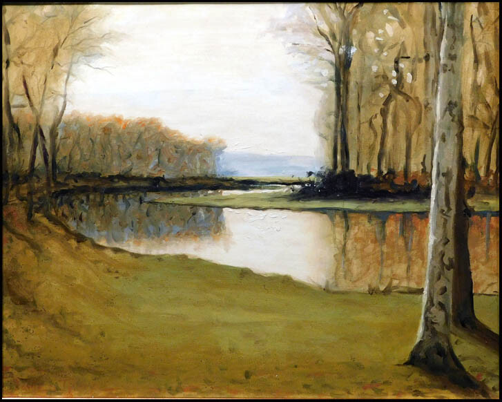 James Thorpe Fall River II Hand Signed Original Oil Paper w/custom frame gallery