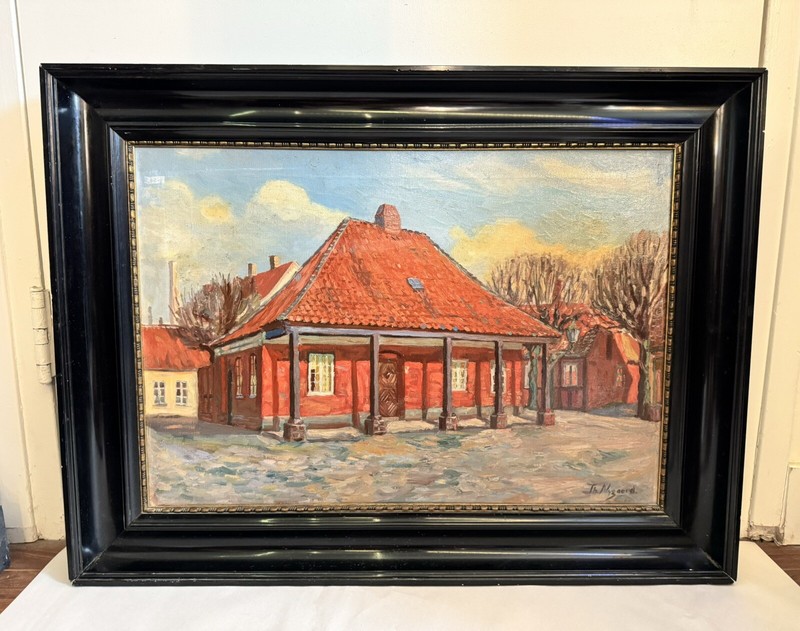 Nygaard, Thorvald, Early 1900s Antique Danish Painting- Nordic Building gallery