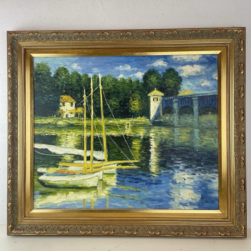 Oil Painting Reproduction of “The Bridge d’Argenteuil” By Claude Monet 30”x36”