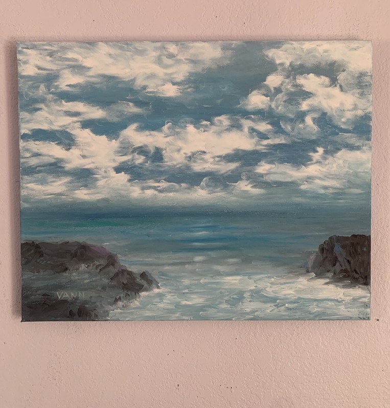 NEW Large Seascape oil painting hand painted on 100% linen canvas 16in x 20in gallery